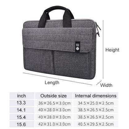 ST08 Handheld Briefcase Carrying Storage Bag with Shoulder Strap for 15.4 inch Laptop(Grey) by bashfashion