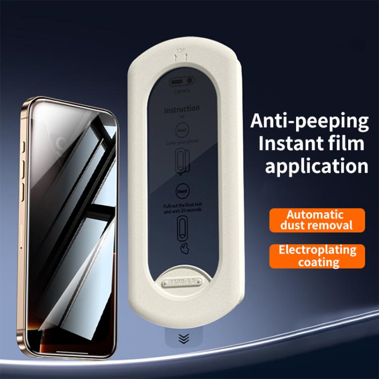 For iPhone 13 Pro Max / 14 Plus Easy Install Box Dust-Free Privacy Tempered Glass Film by bashfashion