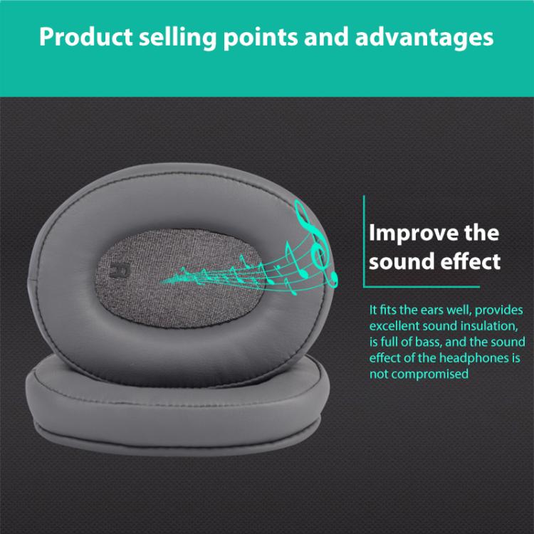 1 Pair Protein Leather Replacement Earpads For Audio Technica ATH-SR9 / DSR9BT / DSR7BT(Titanium Color) by bashfashion