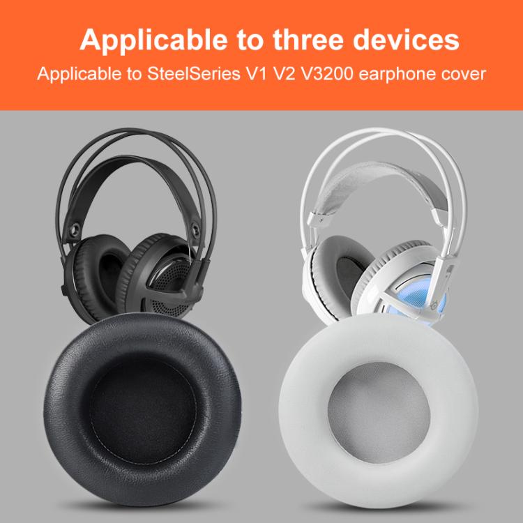 2pcs Self-adhesive Earpads For SteelSeries Siberia V1 / V2 / V3, Material:Lambskin(Black) by bashfashion