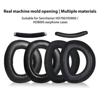 1 Pair Snap-on Replacement Earpads For Sennheiser HD800 / HD800S, Material:Lambskin Perforated Stitching(Black) by bashfashion