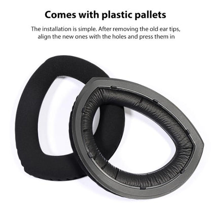 1 Pair Snap-on Replacement Earpads For Sennheiser HD800 / HD800S, Material:Lambskin Perforated Stitching(Black) by bashfashion