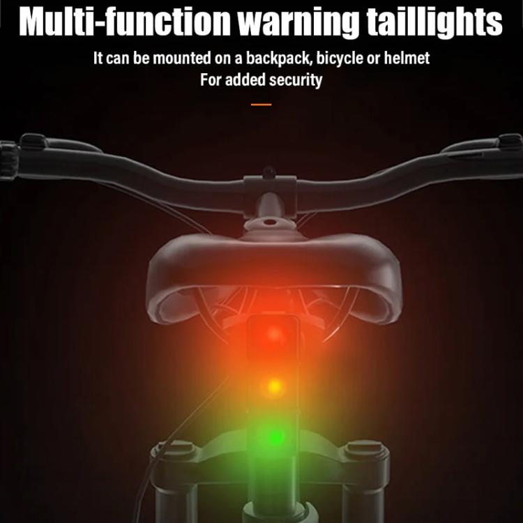 QX-W19 Creative Bicycle Three Color LED Tail Light, Safe Night Riding Warning Light(Black) by bashfashion