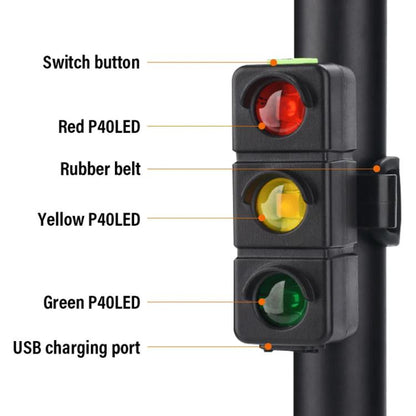 QX-W19 Creative Bicycle Three Color LED Tail Light, Safe Night Riding Warning Light(Black) by bashfashion