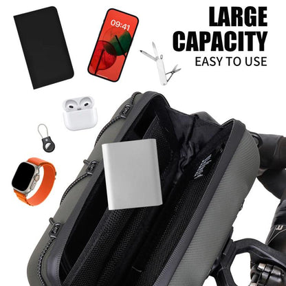 WILD MAN GD7X Mountain Bicycle EVA Hard Shell Handlebar Bag Quick Release Bracket(Army Green) by WILD MAN