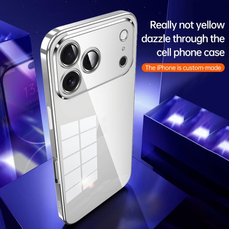 For iPhone 17 SULADA Shine Through Series Plating TPU Transparent Phone Case(Space Black) by SULADA