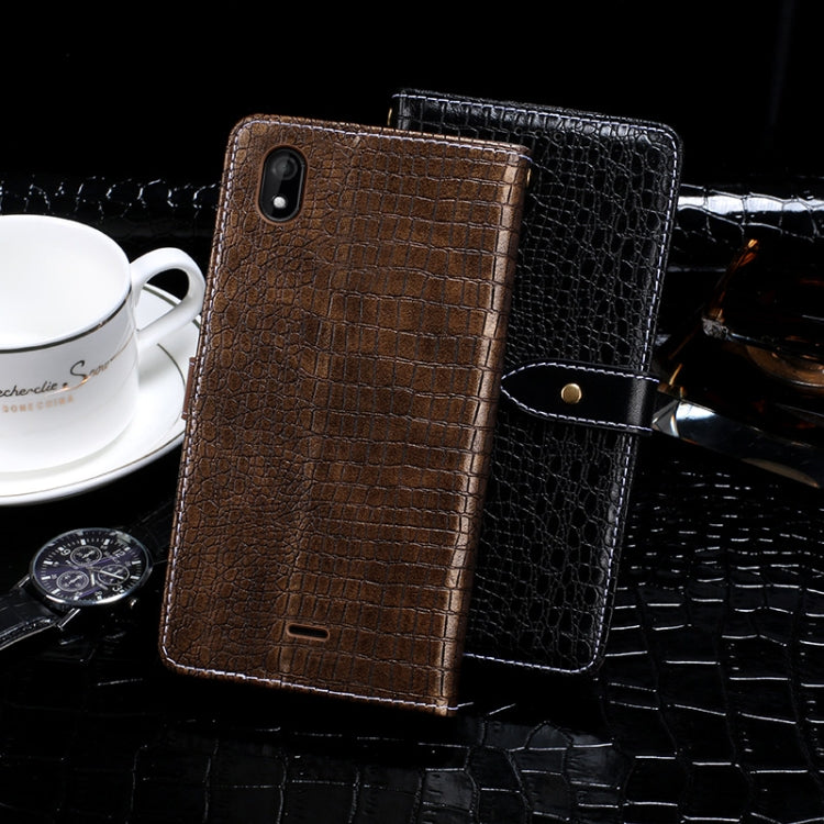 For Wiko Y61 idewei Crocodile Texture Horizontal Flip Leather Case with Holder & Card Slots & Wallet(Black) by idewei