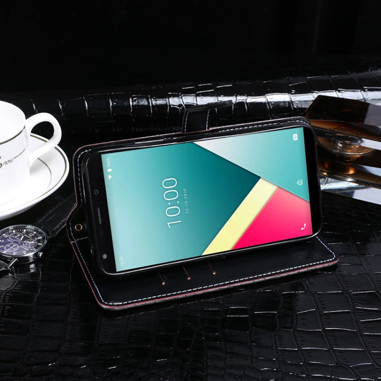 For Wiko Y61 idewei Crocodile Texture Horizontal Flip Leather Case with Holder & Card Slots & Wallet(Black) by idewei