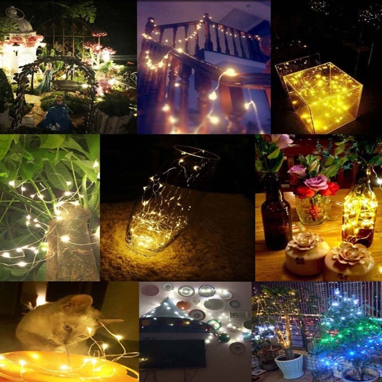 10m IP65 Waterproof Colorful Light Solar Panel Silver Wire String Light, 100 LEDs SMD 0603 Fairy Lamp Decorative Light by bashfashion