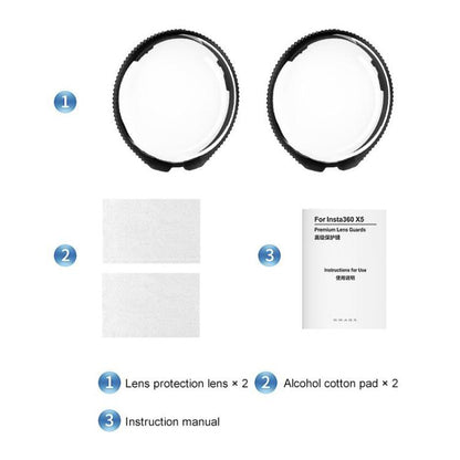 For Insta360 X5 PULUZ Rotating Optical Tempered Glass Lens Guard Protective Cover (Transparent) by PULUZ