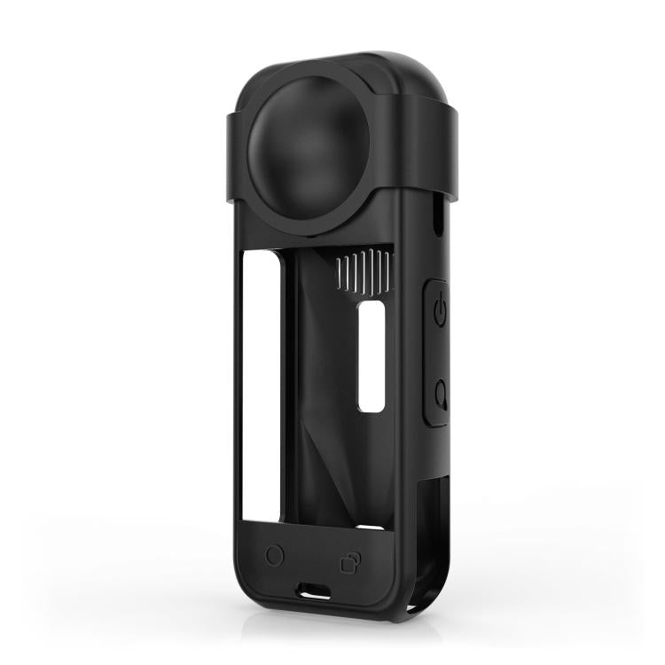 For Insta360 X5 PULUZ Silicone Protective Case with Lens Cover (Black) by PULUZ