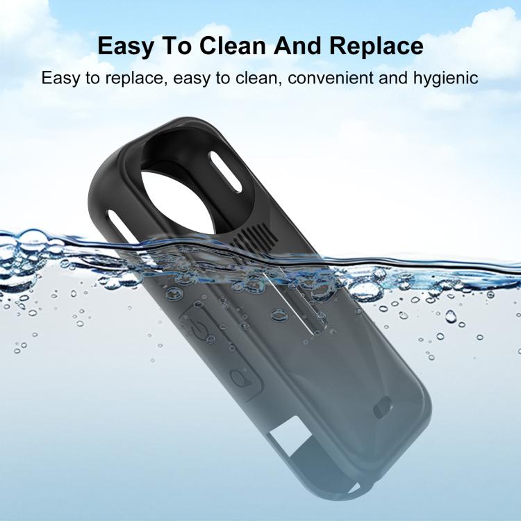 For Insta360 X5 PULUZ Silicone Protective Case with Lens Cover (Black) by PULUZ