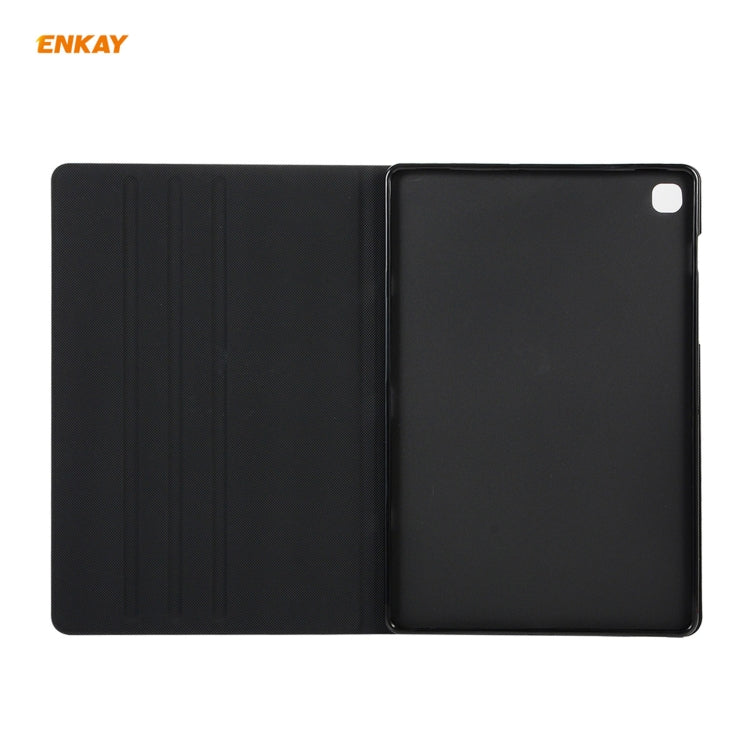 For Samsung Galaxy Tab A7 10.4 T500 / T505 2020 / 2022 ENKAY Coarse Cloth Pattern PU Leather + TPU Smart Case with Holder & Sleep / Wake-up Function(Black) by ENKAY