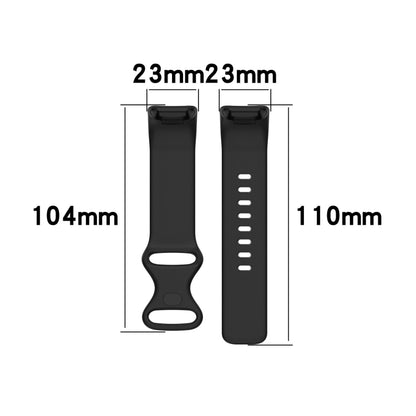 For Fitbit Charge 5 Monochromatic Silicone Watch Band, Size: Small Size(Black) by bashfashion