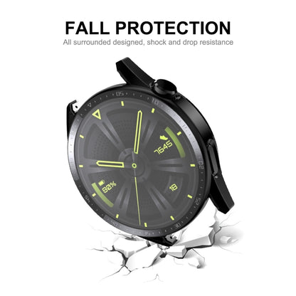For Huawei Watch GT 3 46mm ENKAY Matte PC Frame + Tempered Glass Protector Case With Scale(Black) by ENKAY