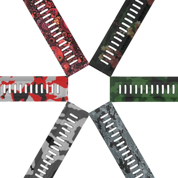 For Garmin Descent MK 2 26mm Camouflage Printed Silicone Watch Band(Army Green+Army Camouflage) by bashfashion