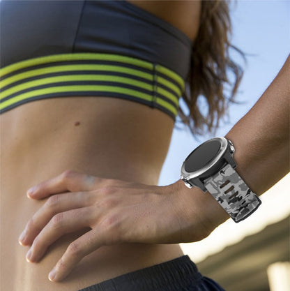 For Garmin Fenix 3 26mm Camouflage Printed Silicone Watch Band(Grey+Army Camouflage) by bashfashion