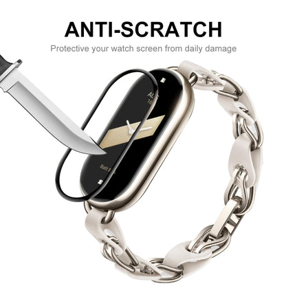 For Xiaomi Mi Band 8 ENKAY Hat-Prince 2 in 1 Set Full Coverage Screen Protector + Nylon Loop Watch Band(Blue+Yellow) by ENKAY