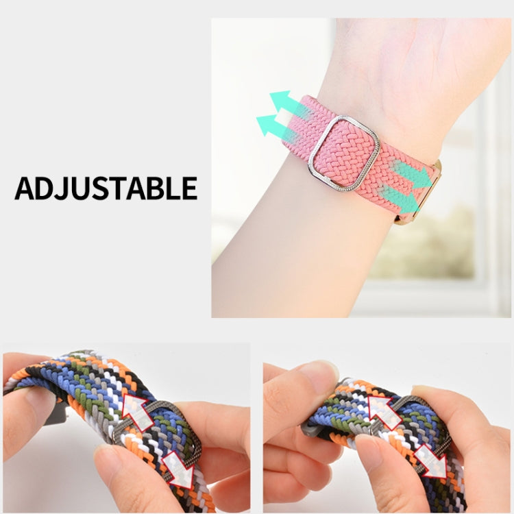 For Xiaomi Mi Band 8 ENKAY Hat-Prince 2 in 1 Set Full Coverage Screen Protector + Elastic Braided Nylon Watch Band(Colorful Blue) by ENKAY