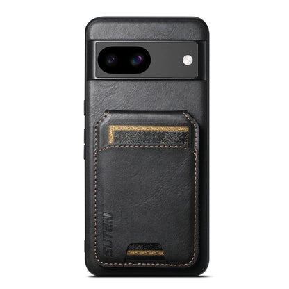 For Google Pixel 8a Suteni H02 Leather Wallet Stand Back Phone Case(Black) by Suteni