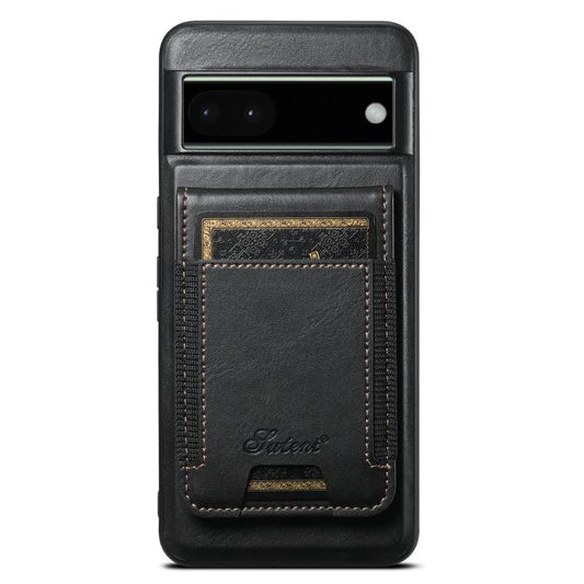 For Google Pixel 6 Suteni H17 Oil Eax Leather Detachable Wallet Phone Case(Black) by Suteni