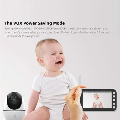 ABM200 Support Two-Way Voice Temperature Display 4.5-inch Video Baby Monitor Music Player(AU Plug) by bashfashion