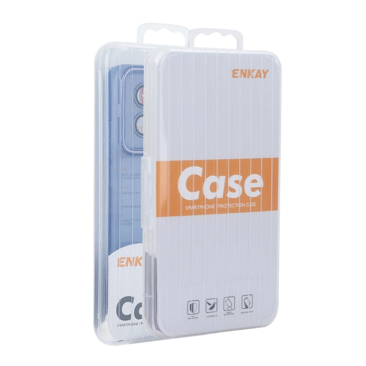 For iPhone 15 Pro ENKAY Hat-Prince Translucent Matte TPU Phone Case with Lens Film(Blue) by ENKAY