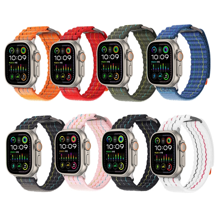 For Apple Watch Ultra 2 49mm Two Sections Nylon Hook and Loop Fastener Watch Band(Scuba Blue) by bashfashion