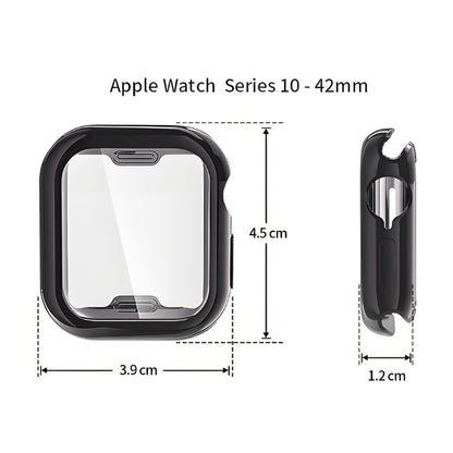 For Apple Watch Series 11 / 10 46mm ENKAY Hat-Prince Electroplated Soft TPU Case with Screen Film(Black) by ENKAY