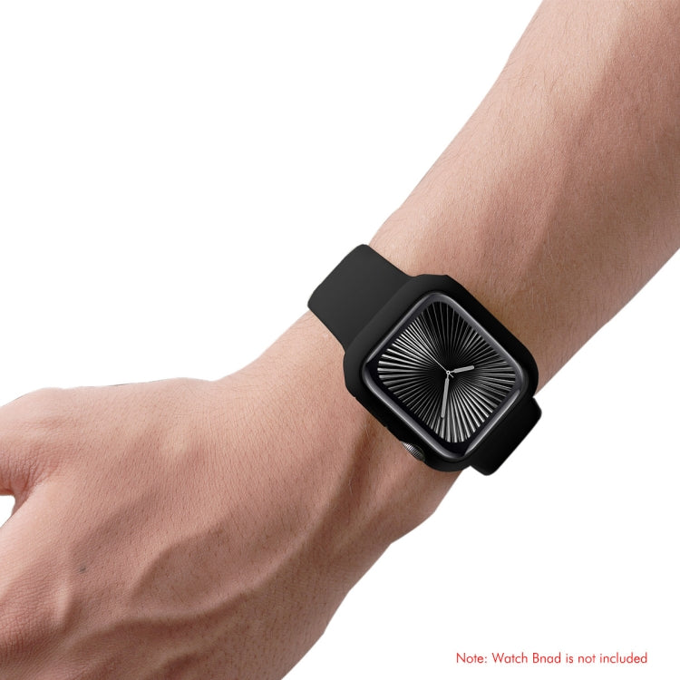 For Apple Watch Series 11 / 10 46mm ENKAY Hat-Prince 2 in 1 Solid Color PC Watch Case with Full Coverage PMMA Soft Film(Rose) by ENKAY