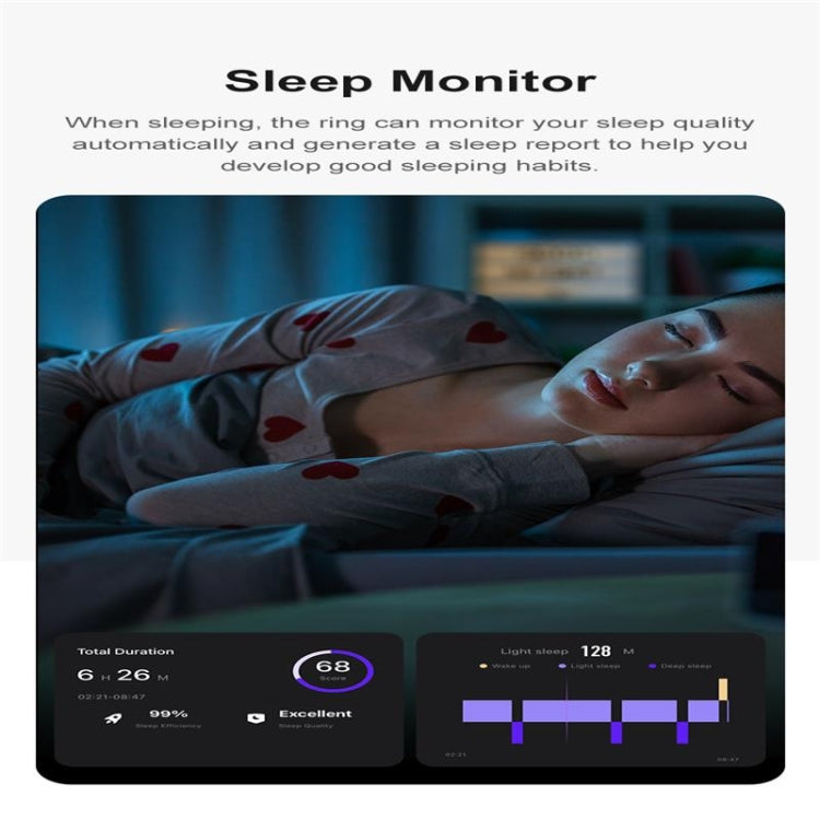 R09 SIZE 13 Smart Ring, Support Heart Rate / Blood Oxygen / Sleep Monitoring / Multiple Sports Modes(Silver) by bashfashion