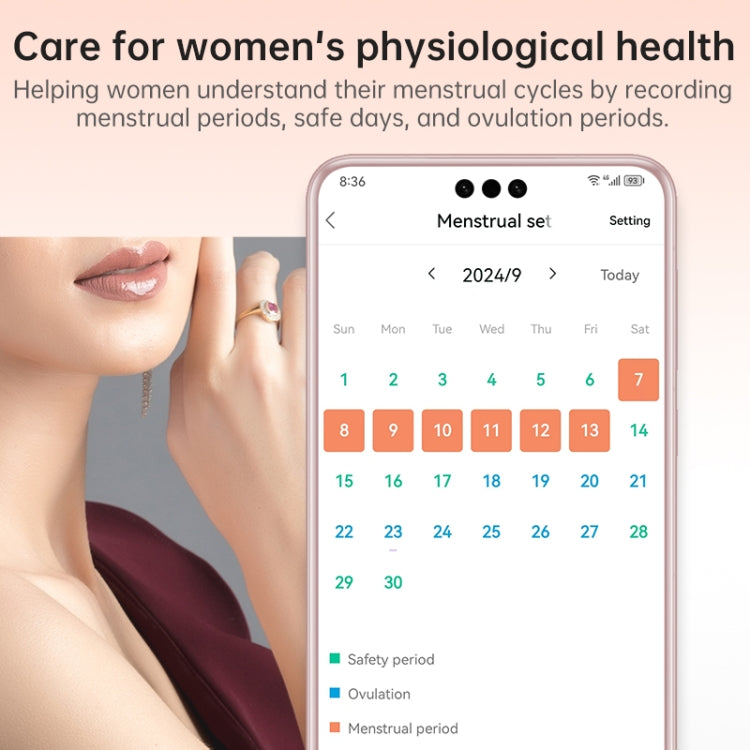 KS03 Pro 1.96 inch Color Screen Smart Watch, Support Bluetooth Call / Health Monitoring(Silver Pink) by bashfashion