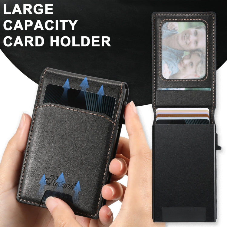 For Google Pixel 6 Suteni H19 Oil Wax 2-in-1 MagSafe Removable Card Box Back Phone Case(Brown) by Suteni