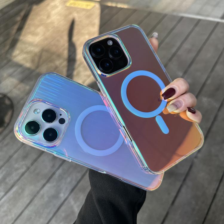 For iPhone 16e Laser Engraved Texture MagSafe Phone Case(Vertical Stripes) by bashfashion