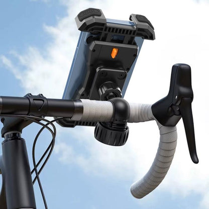 QX-25A Motorcycle Bicycle Handlebar Phone Mount 360 Rotation Shockproof Navigation Holder(Grey) by bashfashion