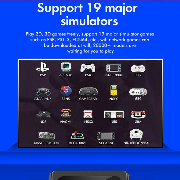 GD10 64G Built-In 30000+ Games Dual System Set-Top Box 3D Home 4K HD TV Game Console Box AU Plug(White) by ANBERNIC