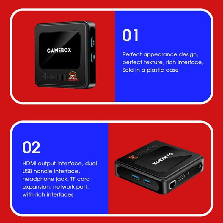 GD10 256G Built-In 60000+ Games Dual System Set-Top Box 3D Home 4K HD TV Game Console Box UK Plug(Black) by ANBERNIC