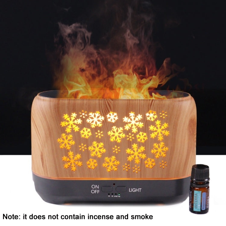 Desktop 3D Simulation Flame Incense Smoked Machine Humidifier, Colour:Light Wood Grain(UK Plug) by bashfashion