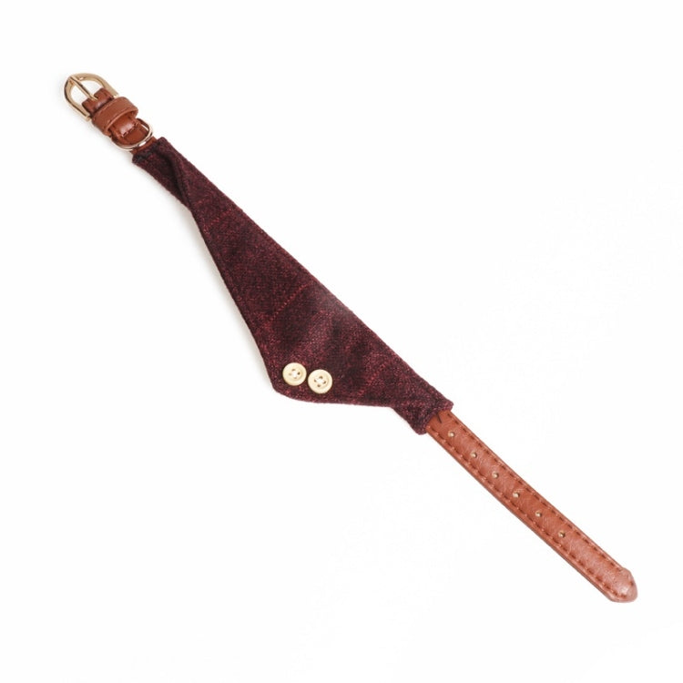 Dog Collars Pet PU Triangle Collars, Specification: 1.3x42cm(Navy) by bashfashion