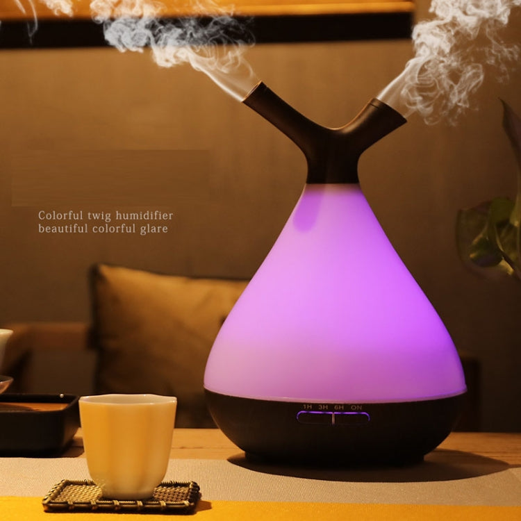 YCTA-008 Household Mute Small Wood Grain Colorful Light Aroma Diffuser Night Tree Air Humidifier, Product specifications: AU Plug(Deep Wood Grain) by bashfashion