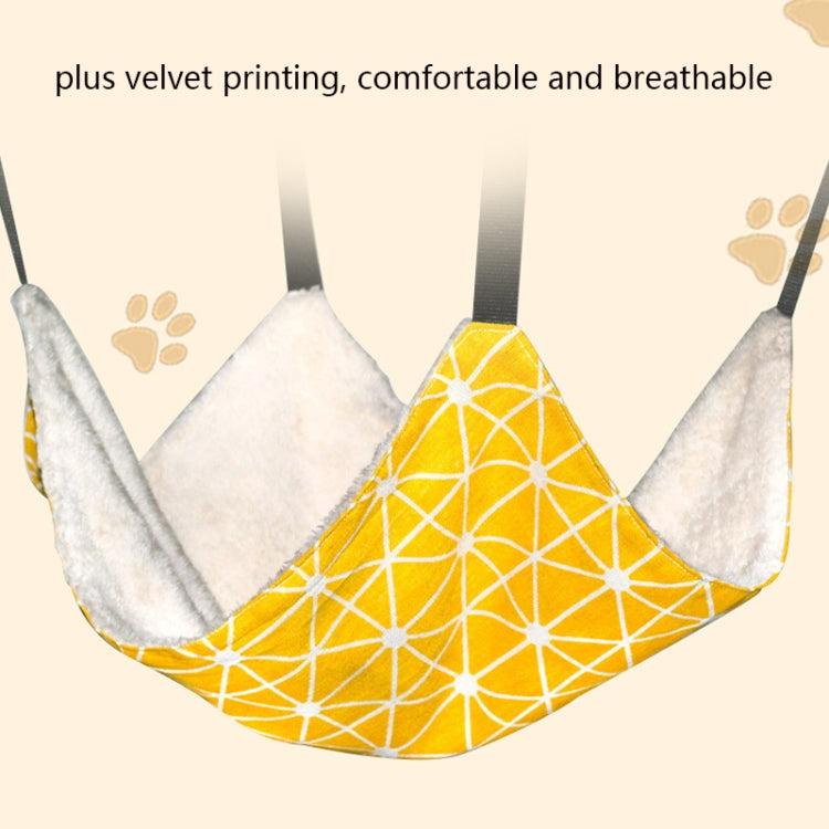 PE-160 Canvas Hanging Cat Cage Hammock Adjustable Length Swing Pet Nest, Size: M(Yellow Geometry) by bashfashion
