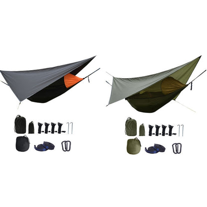 Strut Mosquito Net Hammock Diamond Sunshade Set Outdoor Camping Automatic Quick-Open Anti-Mosquito Hammock Canopy Set(Black) by bashfashion
