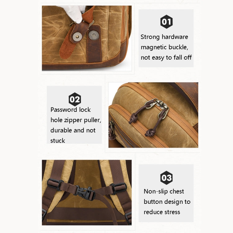 K813 Retro SLR Camera Bag Canvas Shoulder Computer Camera Bag(Soil Yellow) by bashfashion