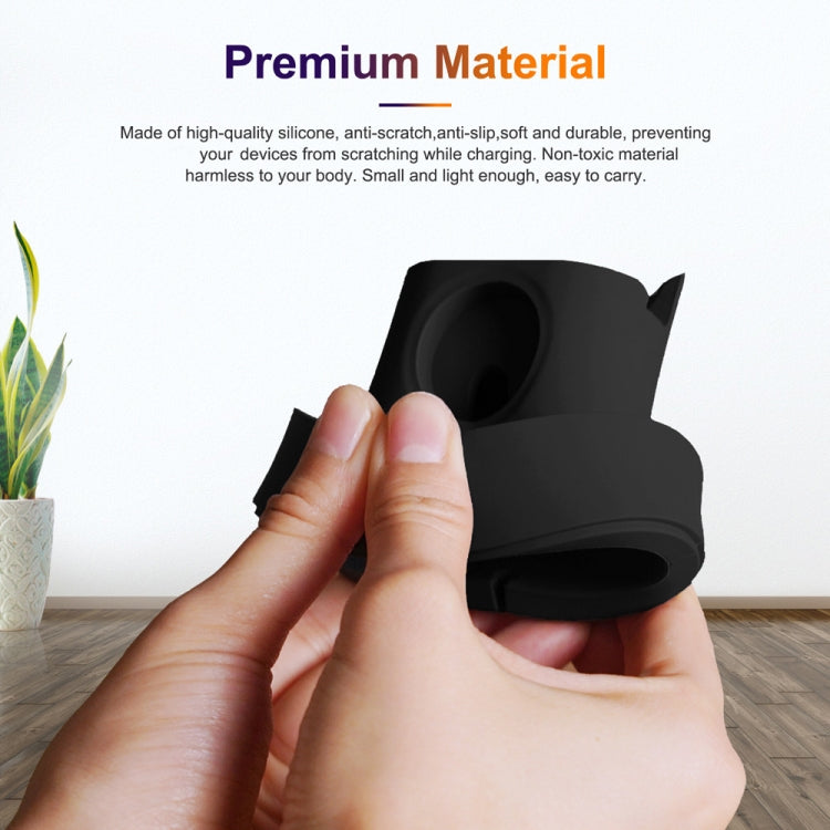 2 In 1 Smart Watch Charging Bracket Desktop Silicone Watch Charging Stand For Apple Watch(White) by bashfashion