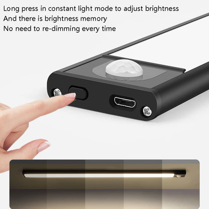 Intelligent Automatic Human Body Induction Wireless LED Lamp 60cm(Silver + Warm Light) by bashfashion