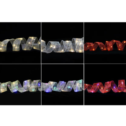 Christmas Ornament Double Light Board Yarn Ribbon String Lights, Specification: 1m(Silver Color Light) by bashfashion