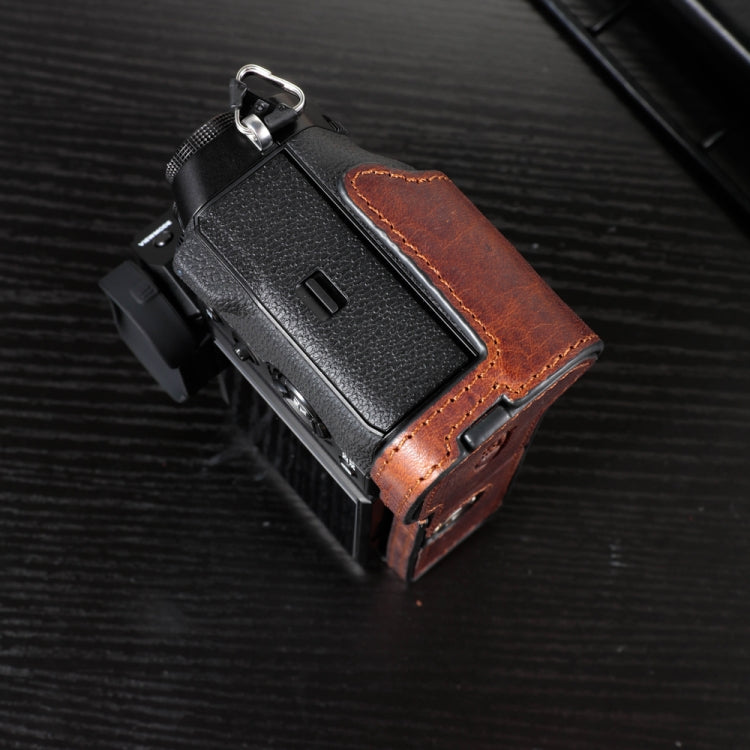 For FUJIFILM X-T5 Camera Cowhide Bag Anti-scratch Protective Case Base Cover(Brown) by bashfashion