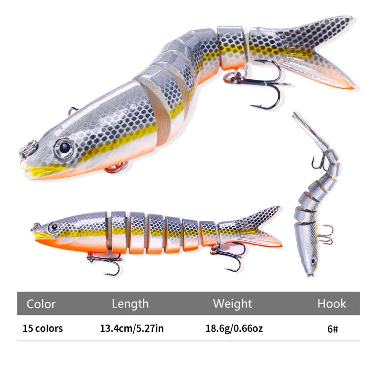 HENGJIA JM063 Multi-Section Fake Bait 8 Section Sinker Lures, Size: 13.4cm 18g(2) by HENGJIA