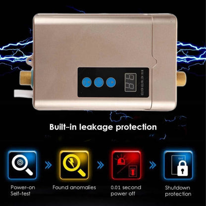 EU Plug 4000W Electric Water Heater With Remote Control Adjustable Temperate(Black) by bashfashion