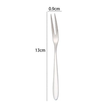2pcs 304 Stainless Steel Fruit Cake Fork Plating Titanium Tableware, Color: Blue by bashfashion